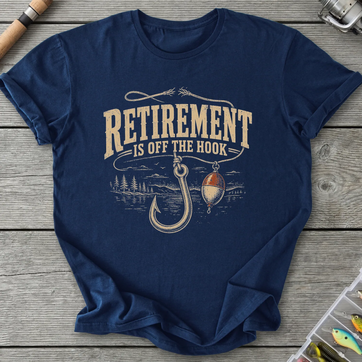 Retirement Off The Hook T-Shirt in Navy | River Giants Club
