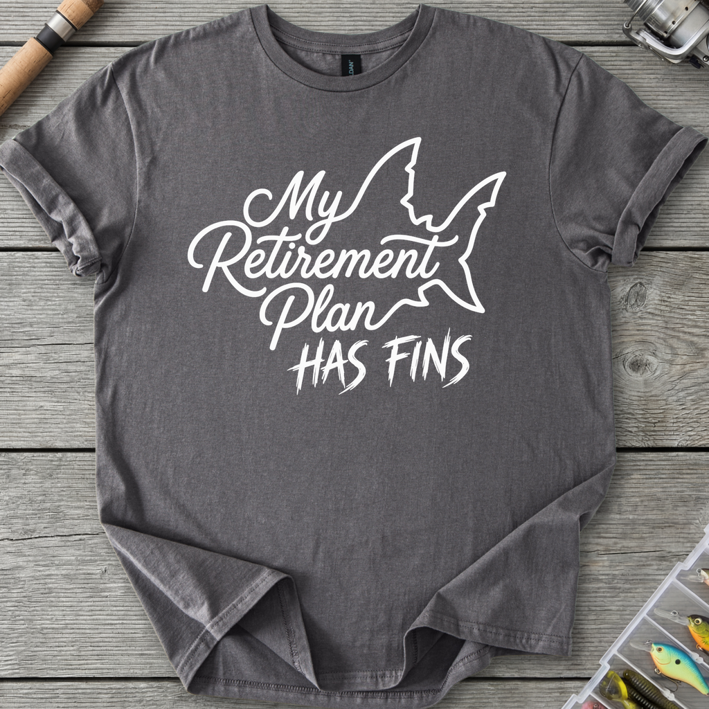 Retirement Plans Has Fins T-Shirt in Charcoal | River Giants Club