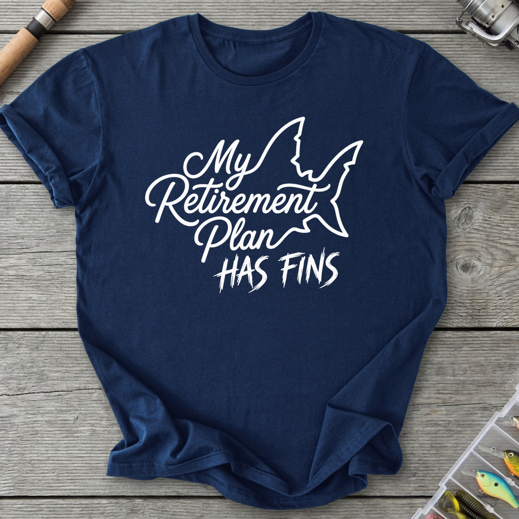 Retirement Plans Has Fins T-Shirt in Navy | River Giants Club
