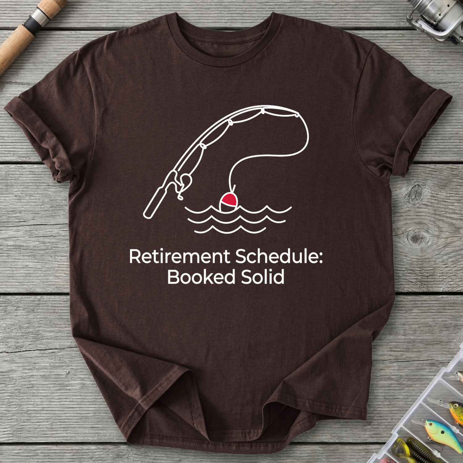 Retirement Schedule Booked Solid T-Shirt in Dark Chocolate | River Giants Club