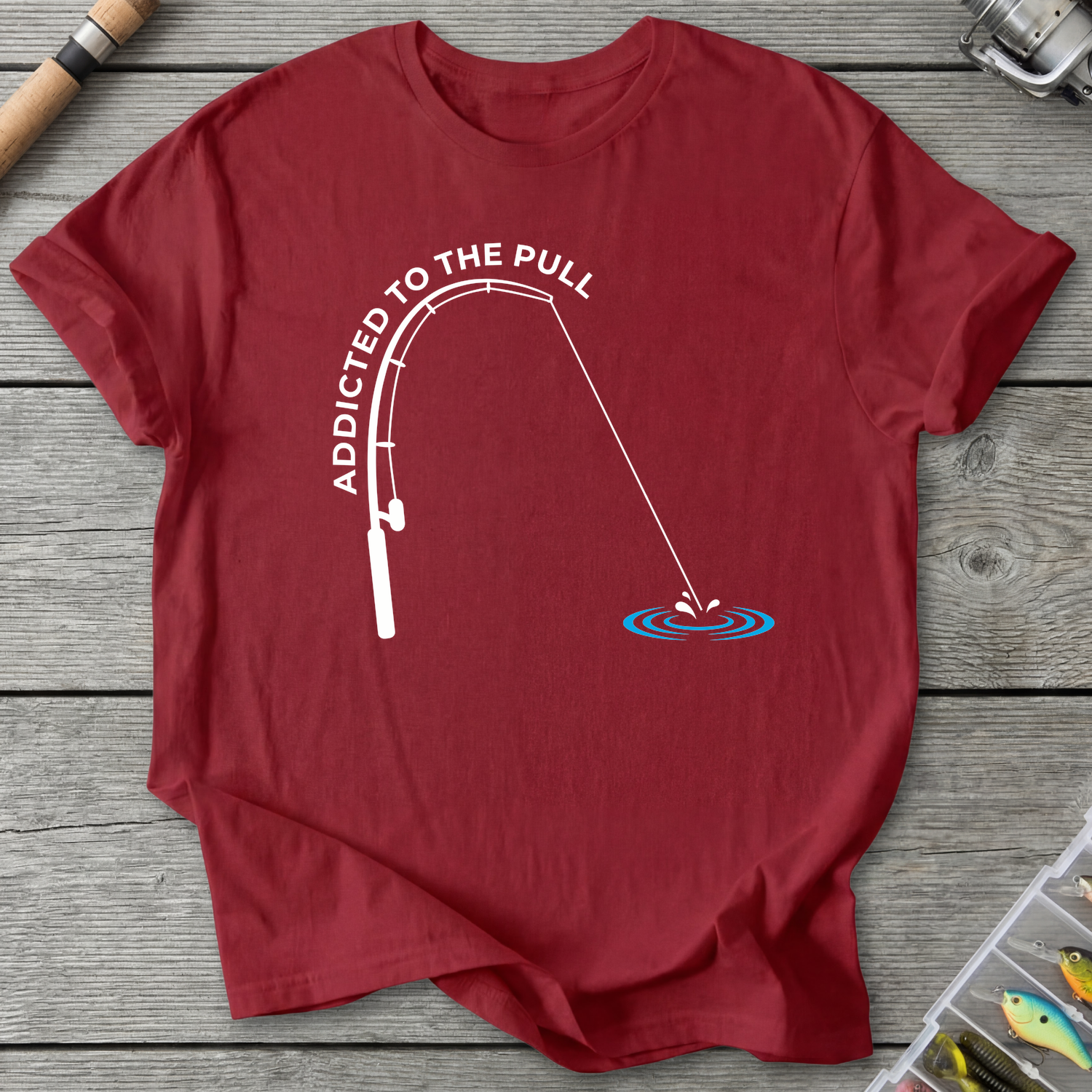 Addicted to the Pull T-Shirt — Antique Cherry Red | River Giants Club