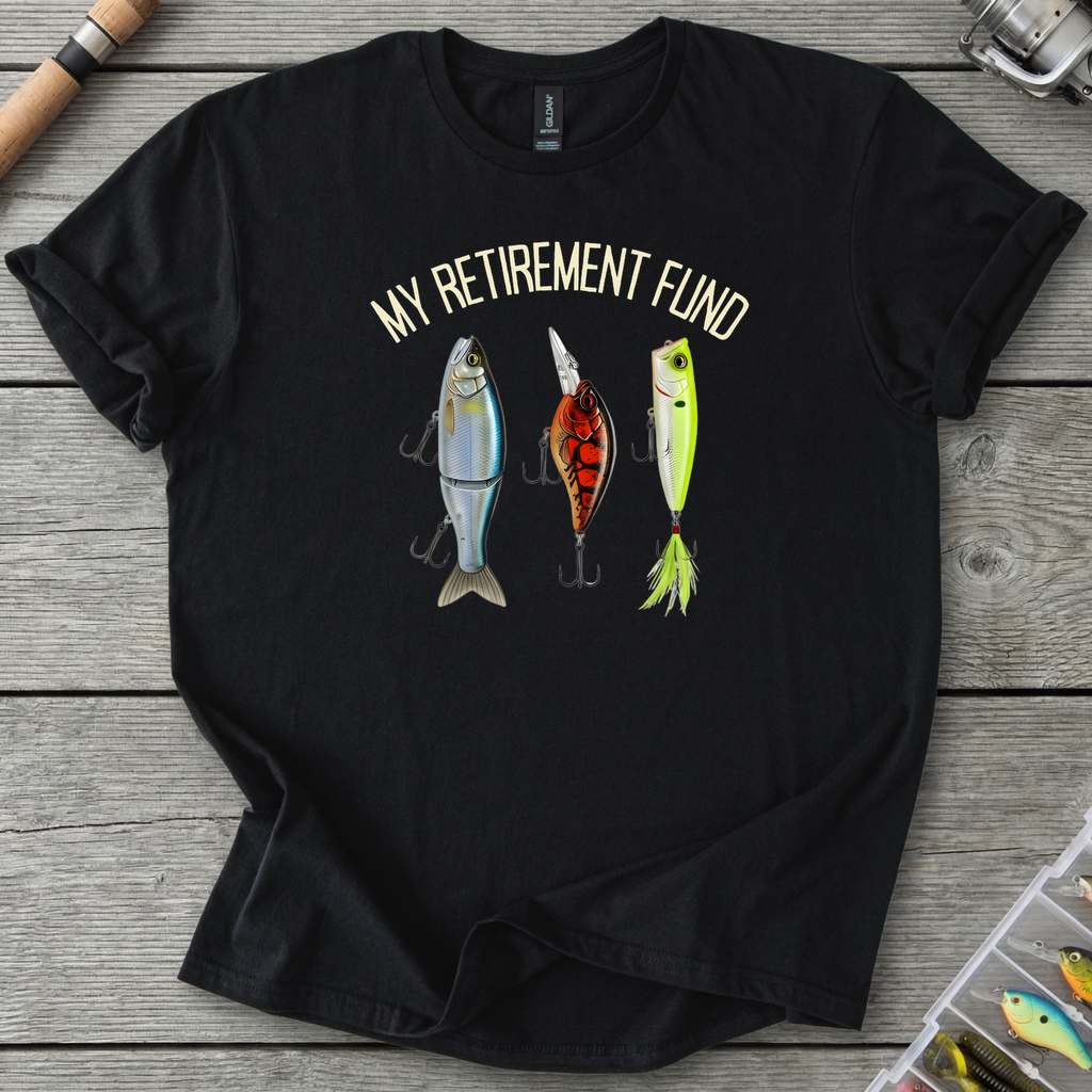 Angler Retirement Fund T-Shirt — Black | River Giants Club