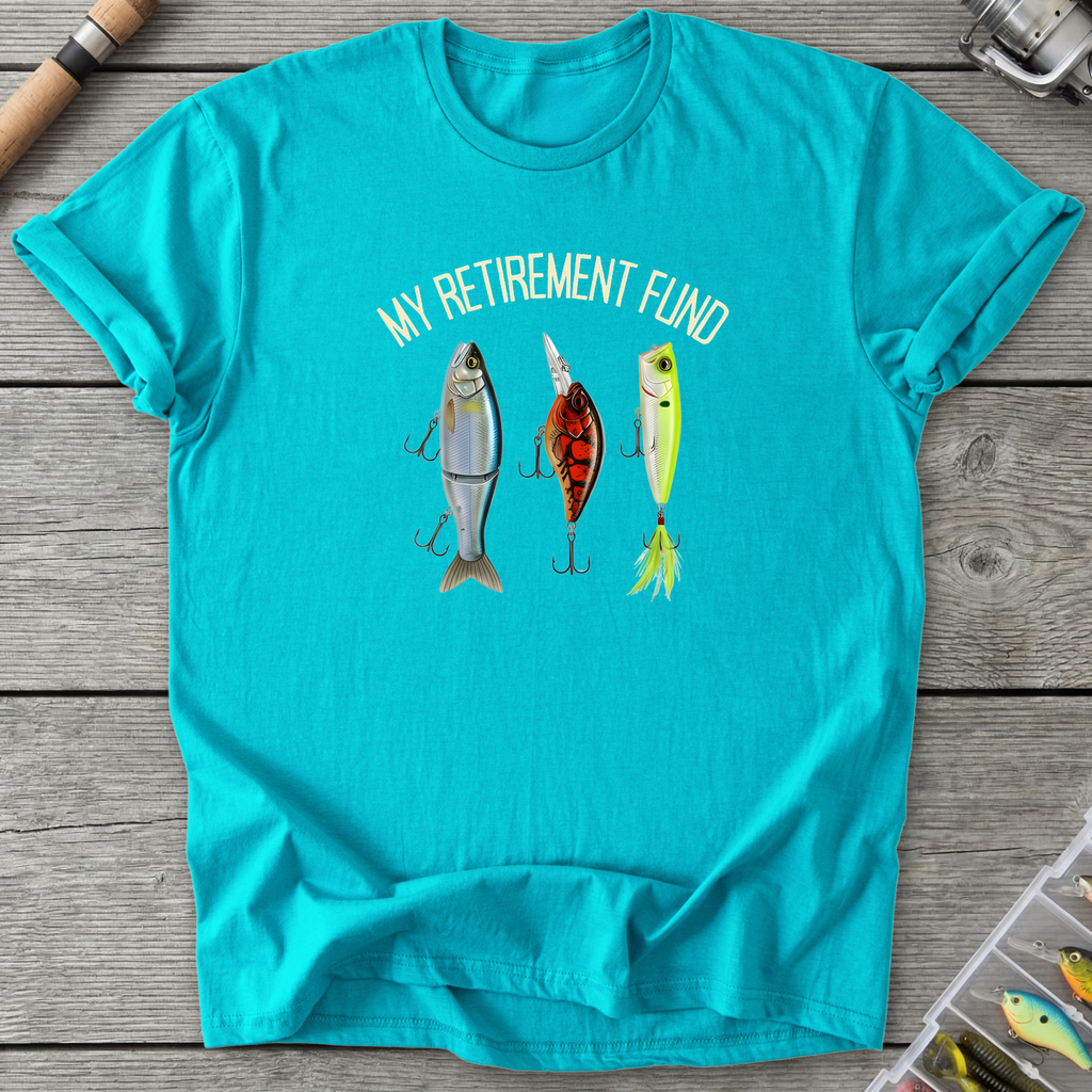 Angler Retirement Fund T-Shirt — Tropical Blue | River Giants Club