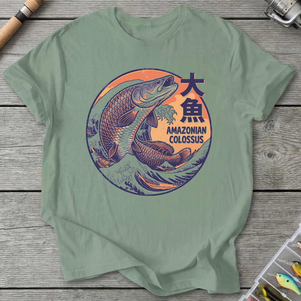 Arapaima Japanese Art T-Shirt — Sage | River Giants Club