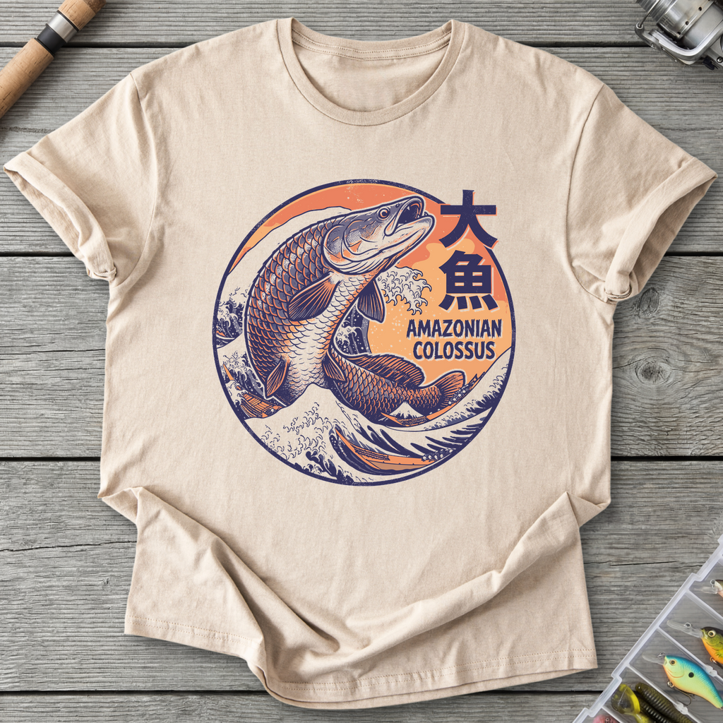 Arapaima Japanese Art T-Shirt — Sand | River Giants Club