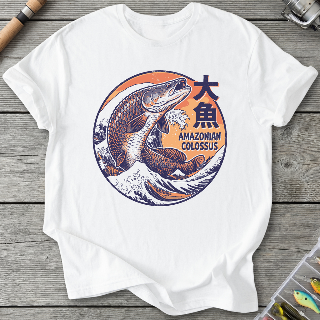 Arapaima Japanese Art T-Shirt — White | River Giants Club