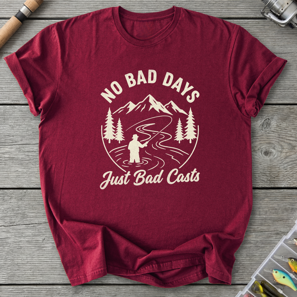 Bad Casts T-Shirt — Maroon | River Giants Club