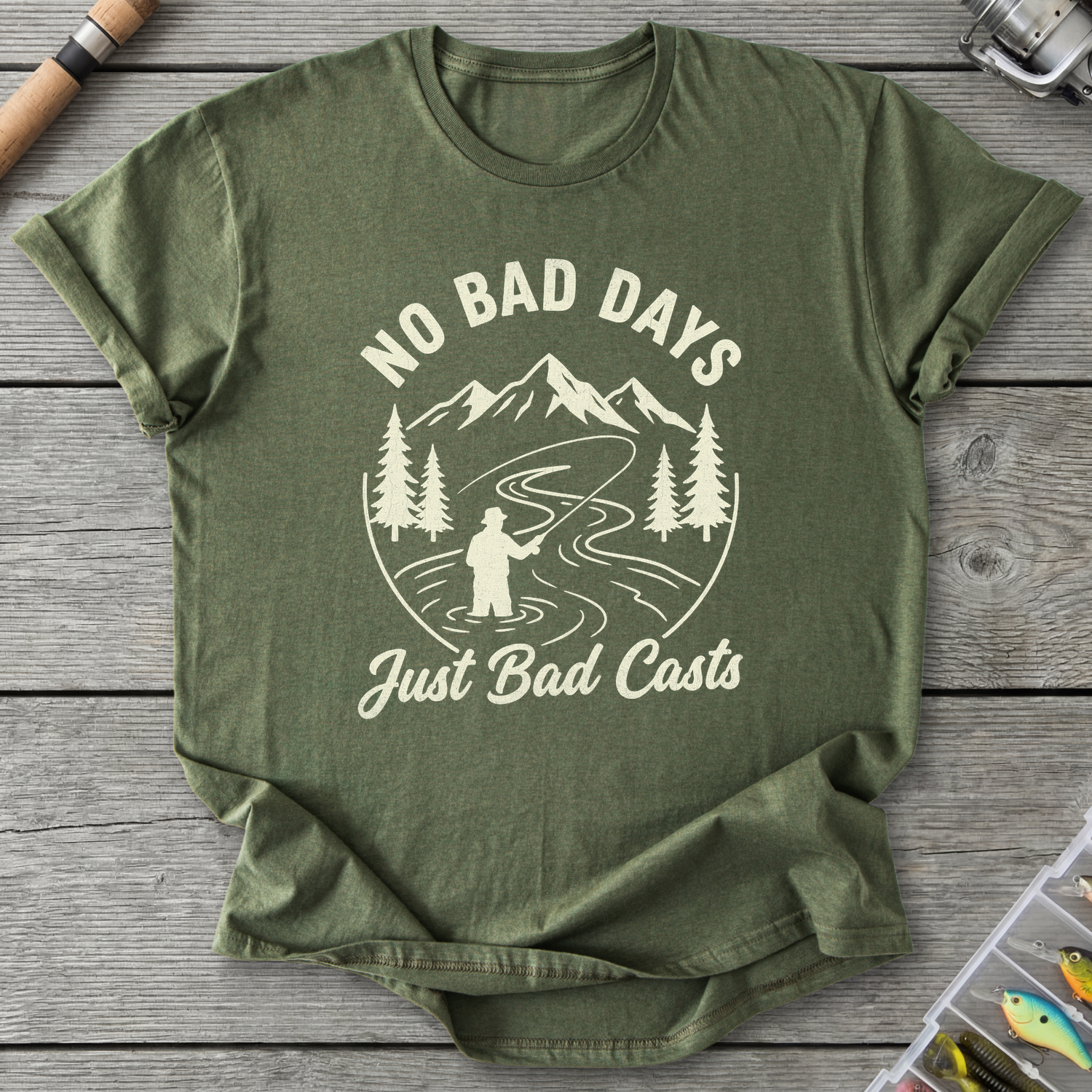 Bad Casts T-Shirt — Military Green | River Giants Club