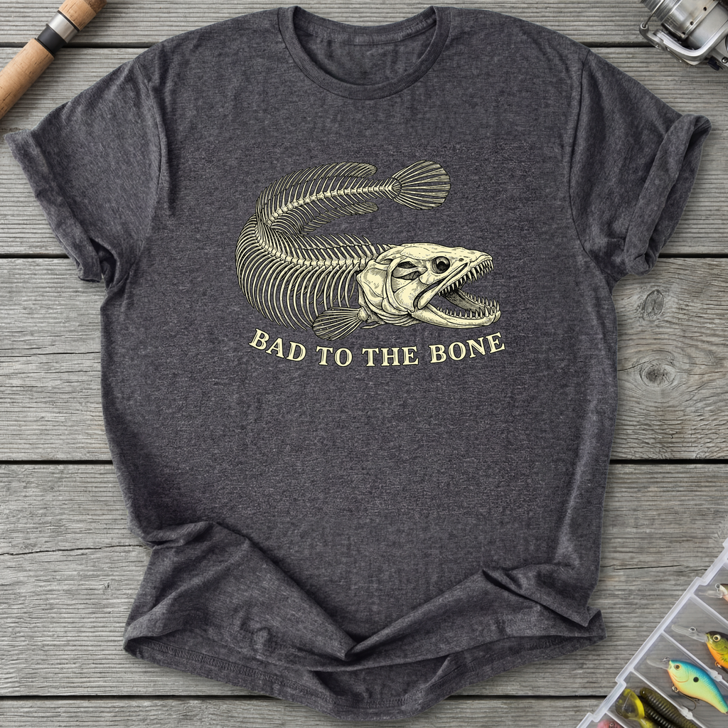 Bad to the Bone T-Shirt — Dark Heather Grey | River Giants Club