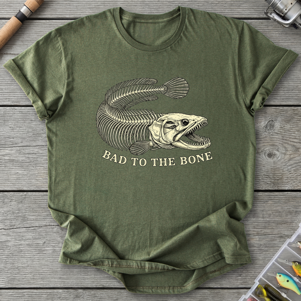 Bad to the Bone T-Shirt — Military Green | River Giants Club