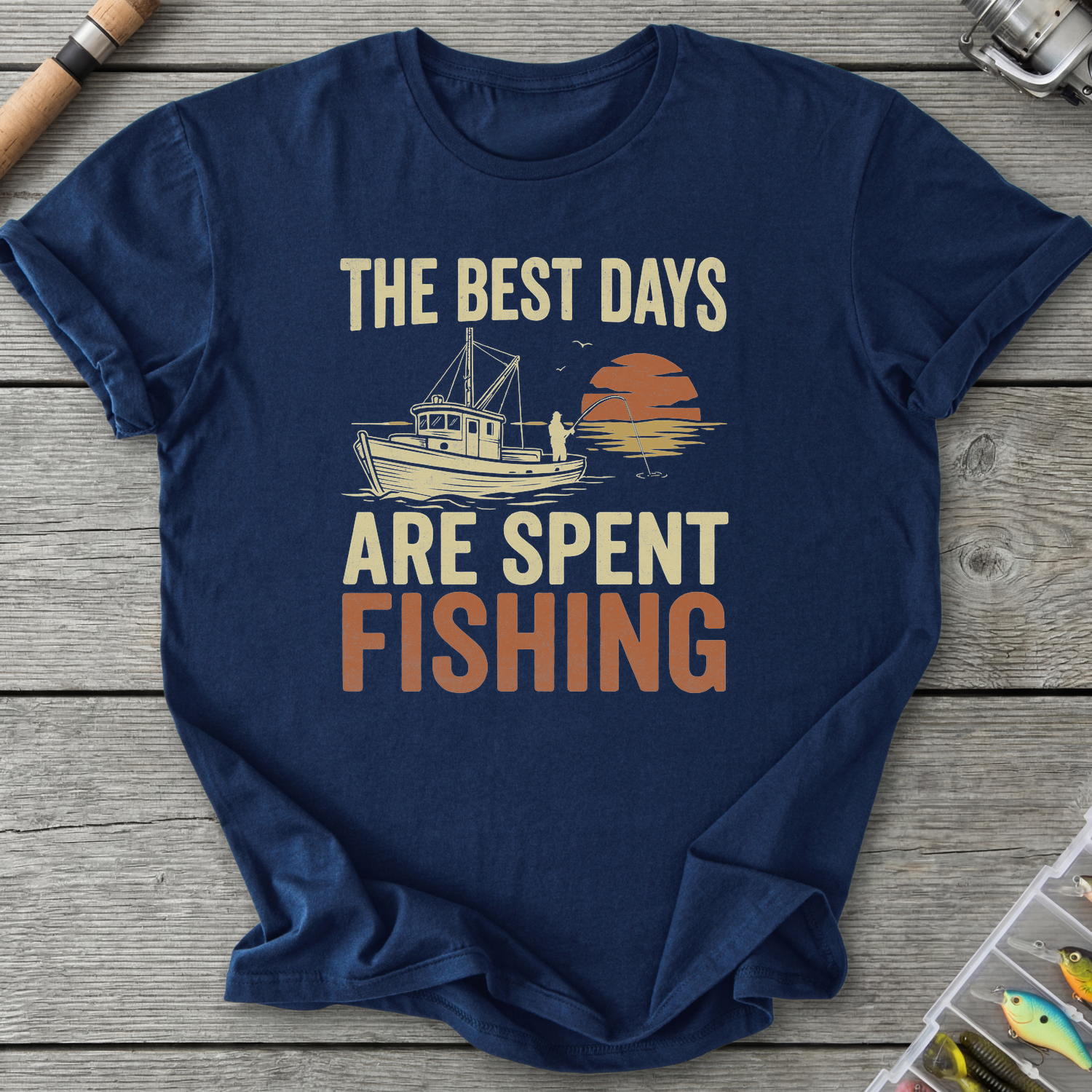Best Days Are Fishing T-Shirt — Navy | River Giants Club