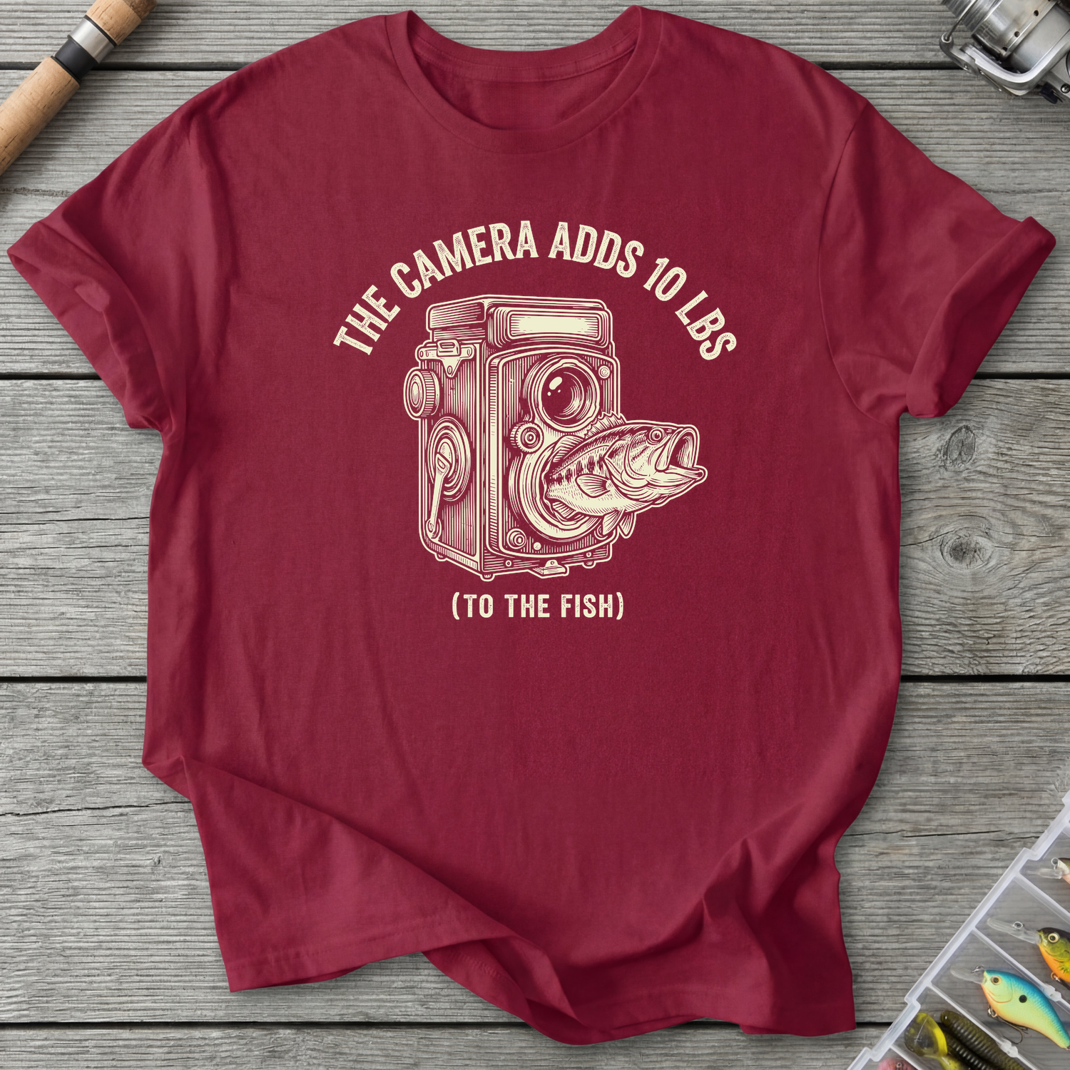 Camera Adds 10 Lbs T-Shirt — Cardinal Red | River Giants Club