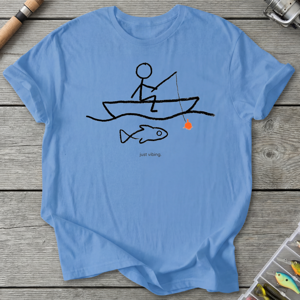 Just Vibing Fishing T-Shirt — Carolina Blue | River Giants Club
