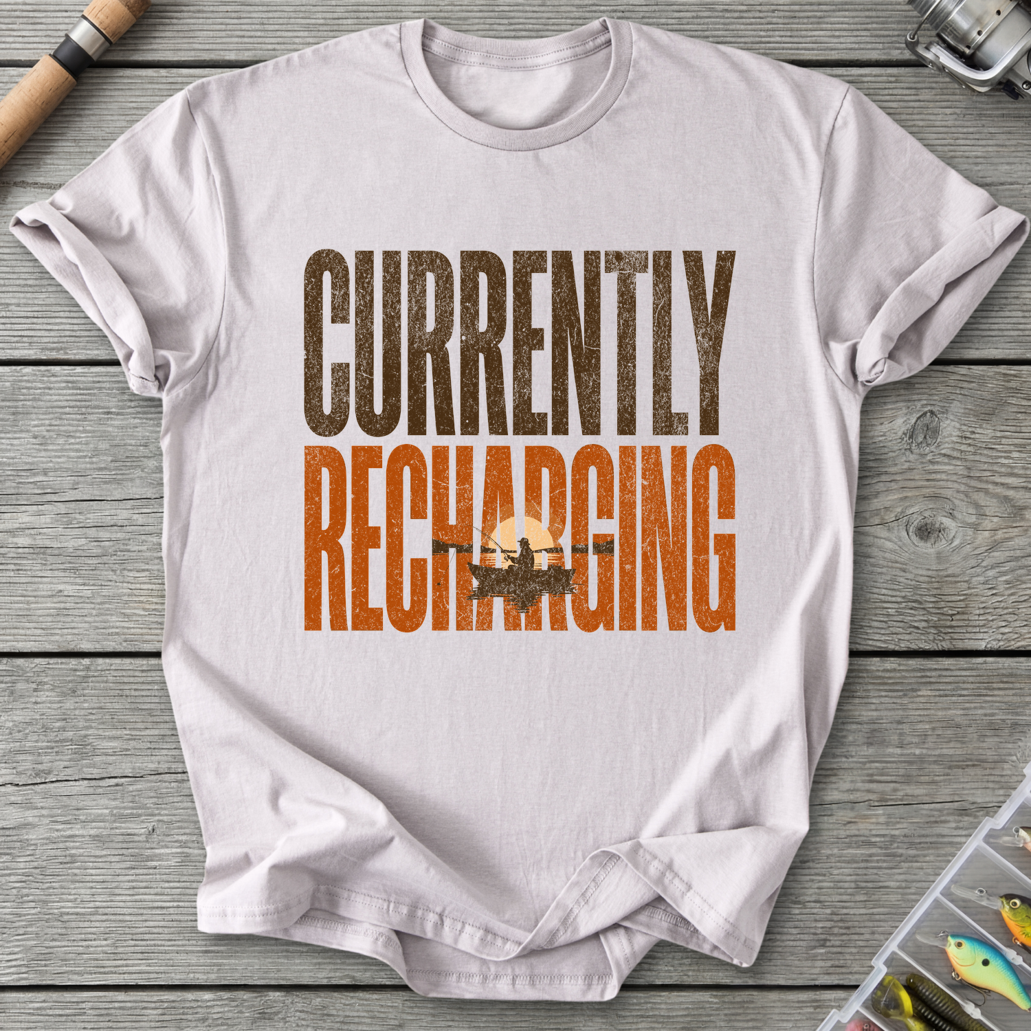 Currently Recharging T-Shirt — Ice Grey | River Giants Club