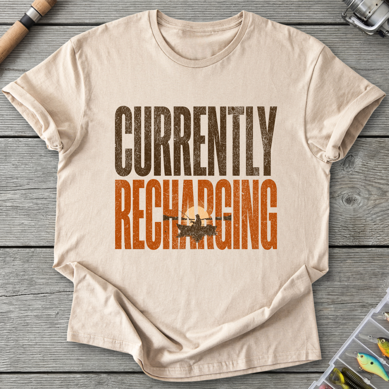 Currently Recharging T-Shirt — Sand | River Giants Club