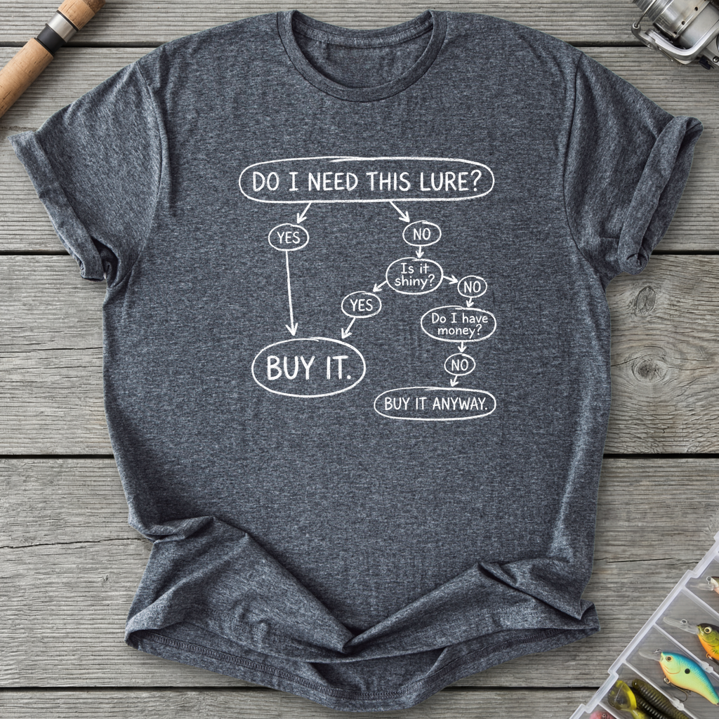 Do I Need This Lure T-Shirt — Dark Heather | River Giants Club