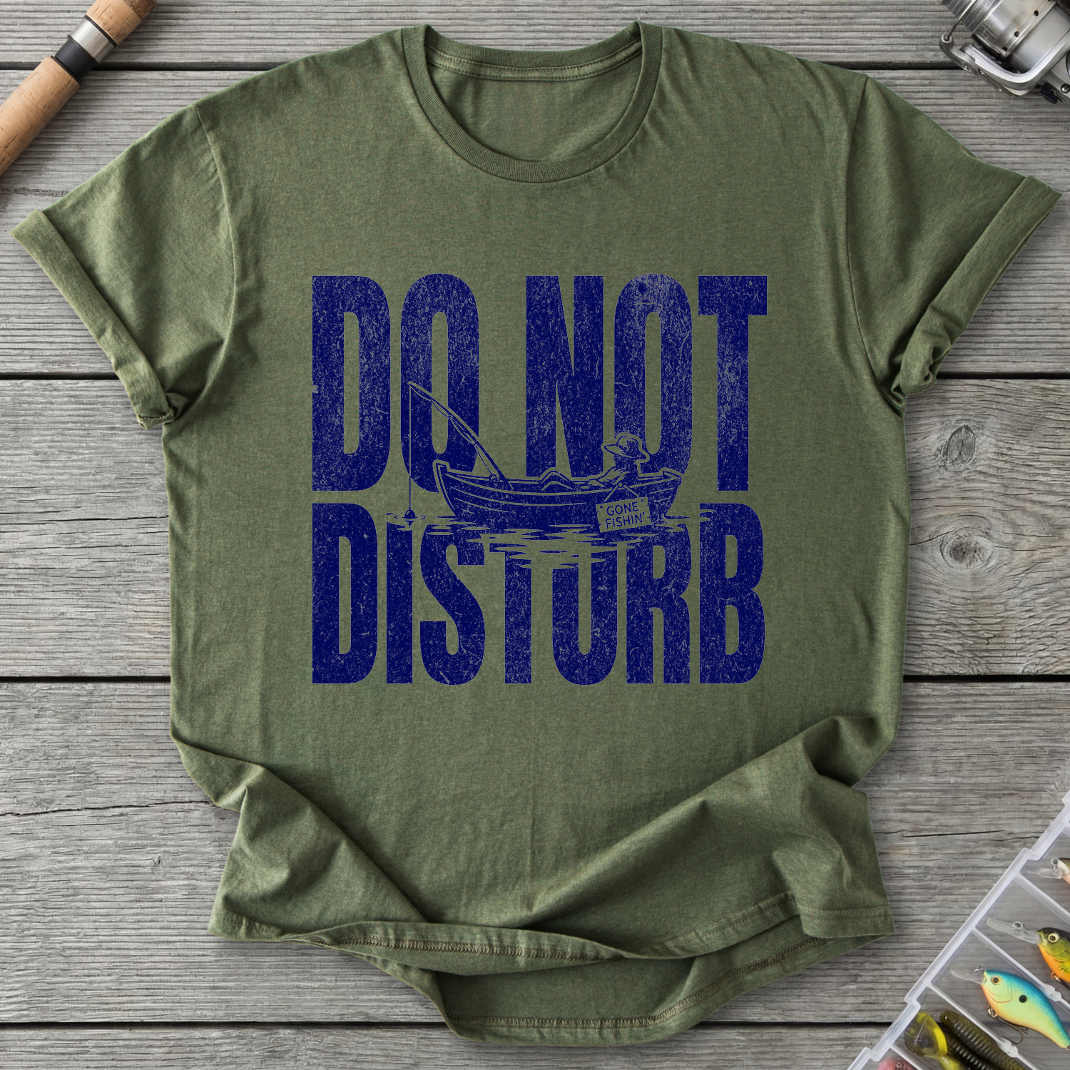 Do Not Disturb Fishing T-Shirt — Military Green | River Giants Club