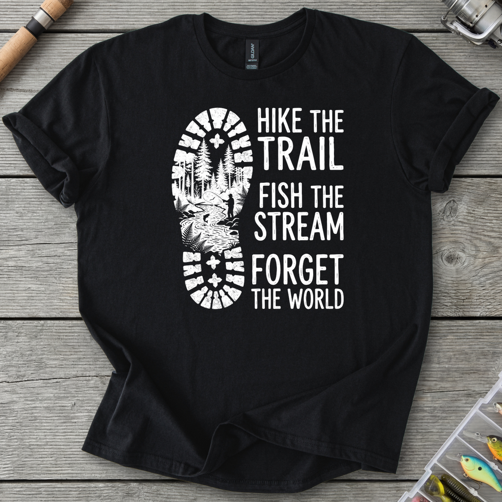 Fish the Stream T-Shirt — Black | River Giants Club
