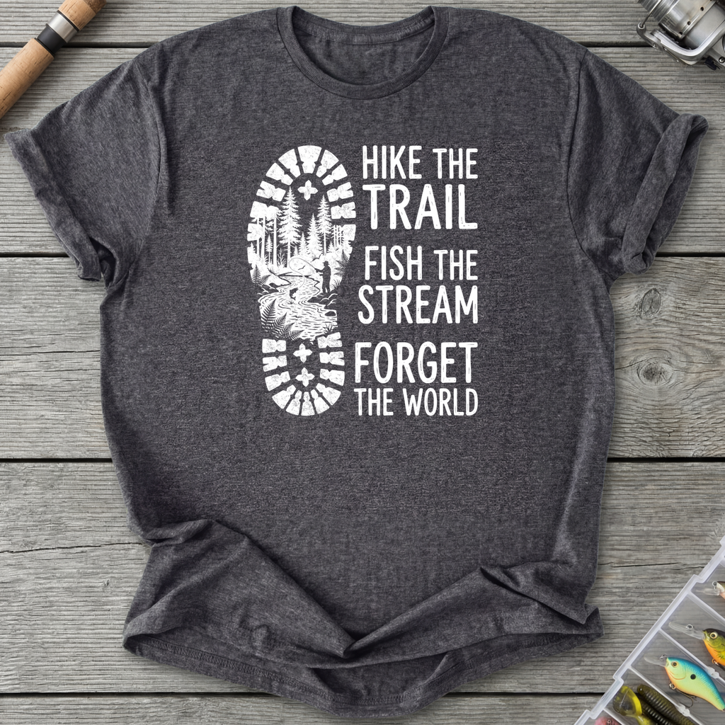 Fish the Stream T-Shirt — Dark Heather Grey | River Giants Club