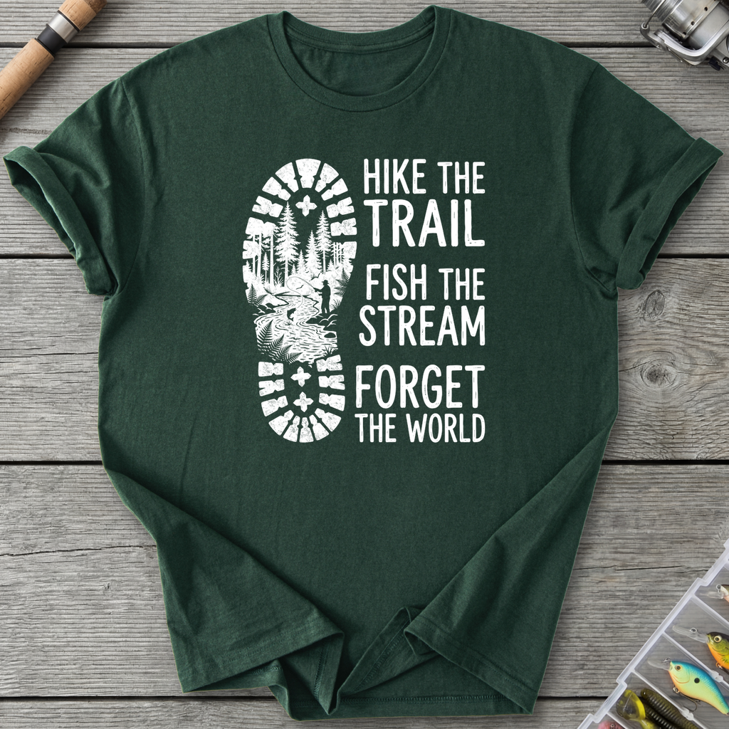 Fish the Stream T-Shirt — Forest Green | River Giants Club