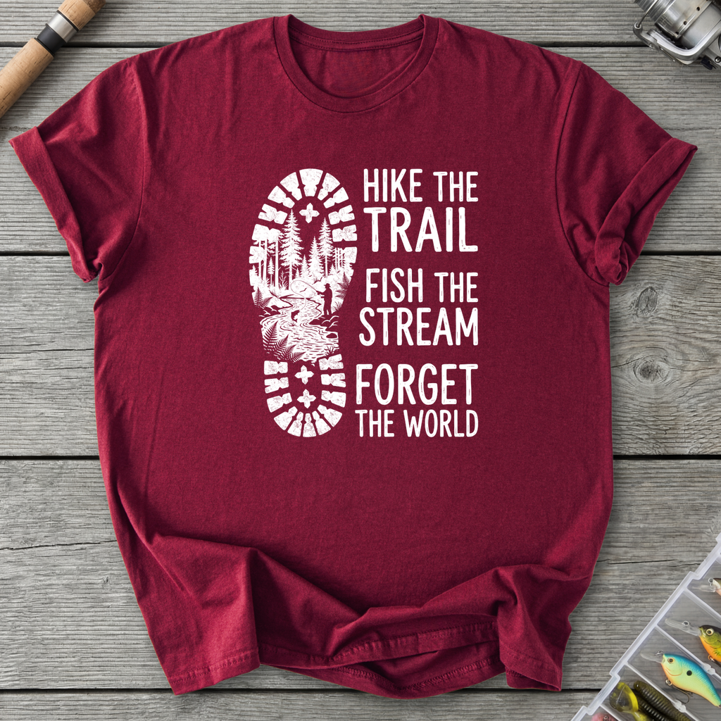 Fish the Stream T-Shirt — Maroon | River Giants Club
