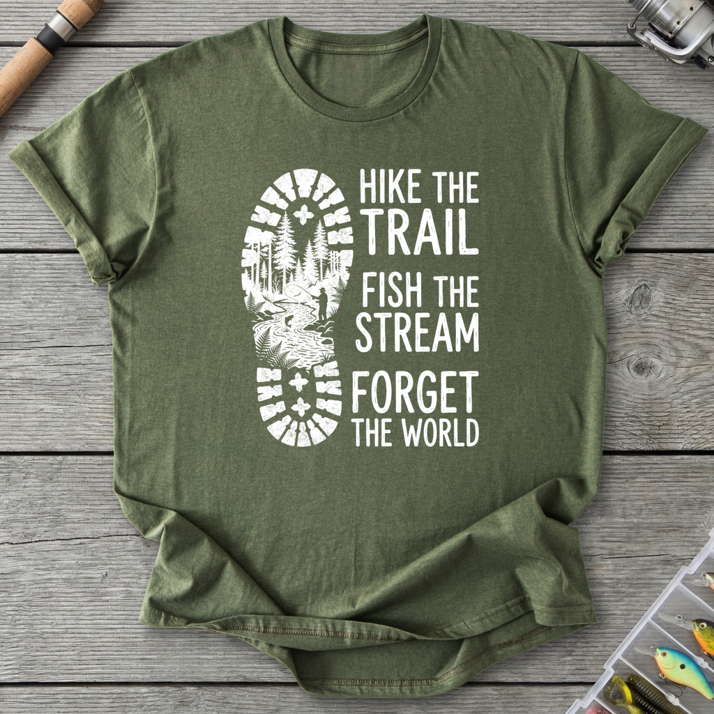 Fish the Stream T-Shirt — Military Green | River Giants Club