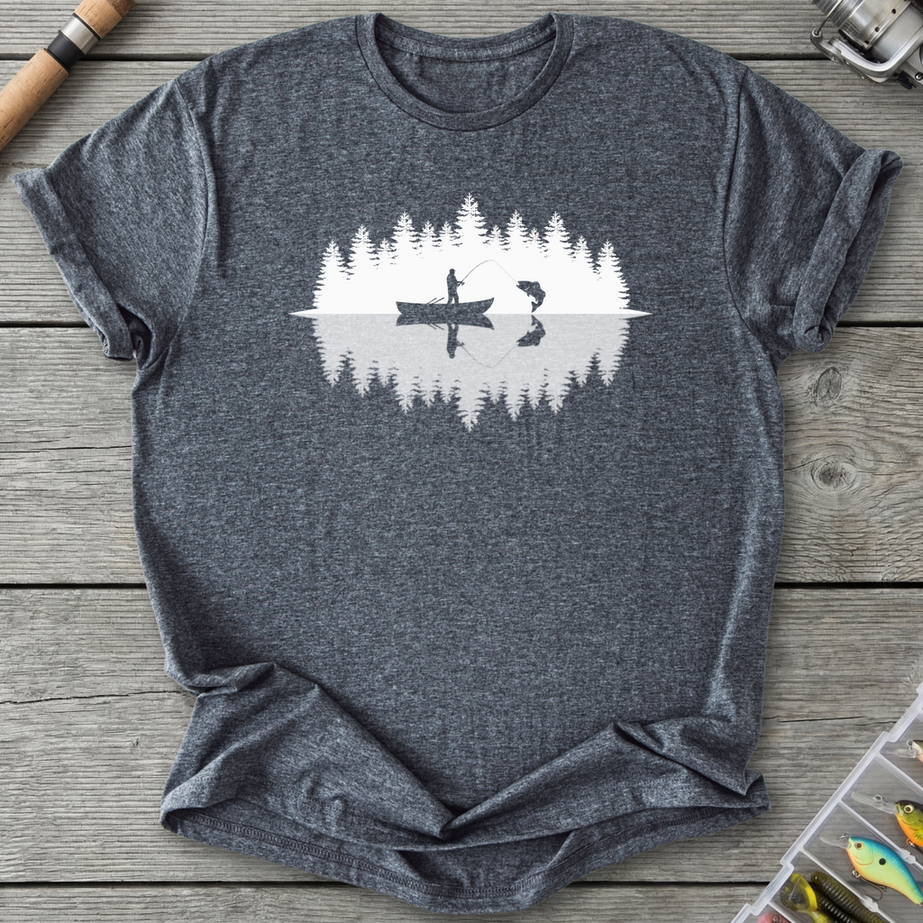 Fisherman Reflection T‑Shirt — Dark Heather | River Giants Club
