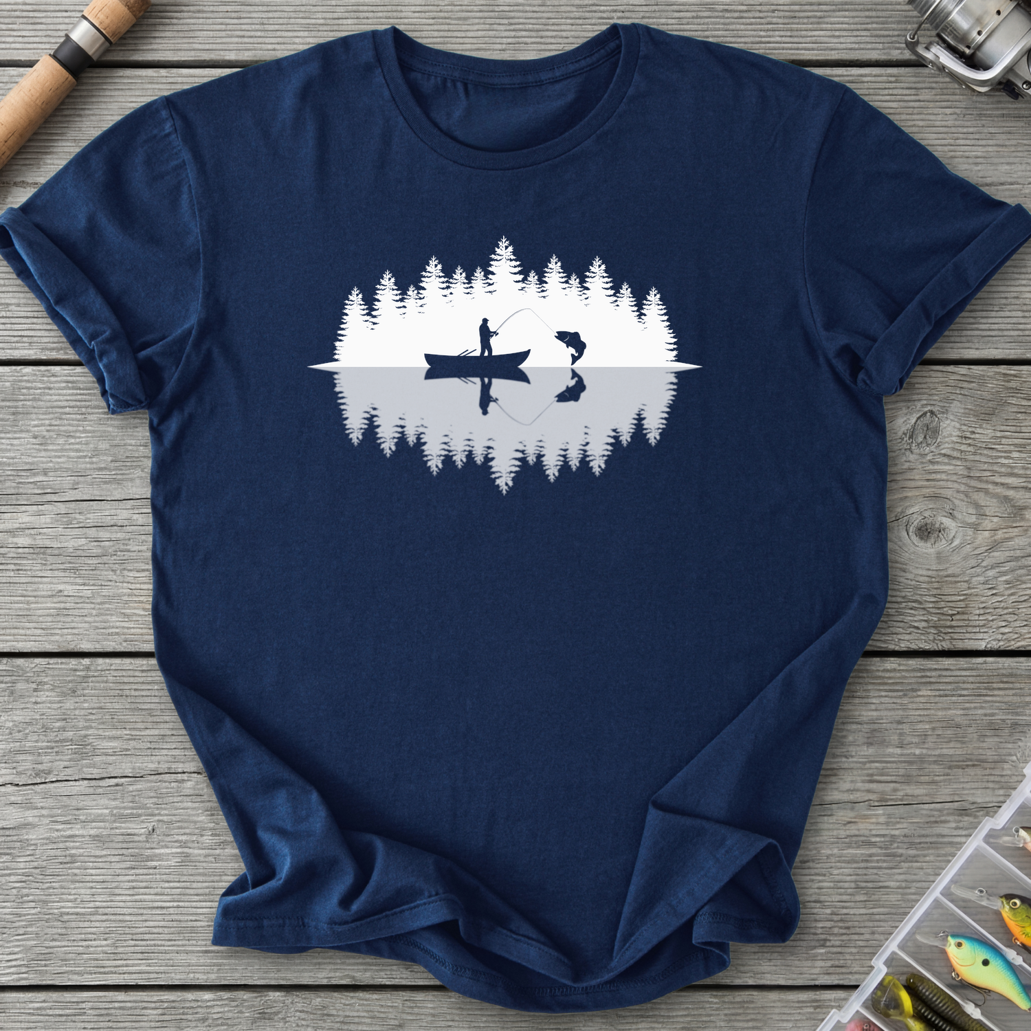 Fisherman Reflection T‑Shirt — Navy | River Giants Club