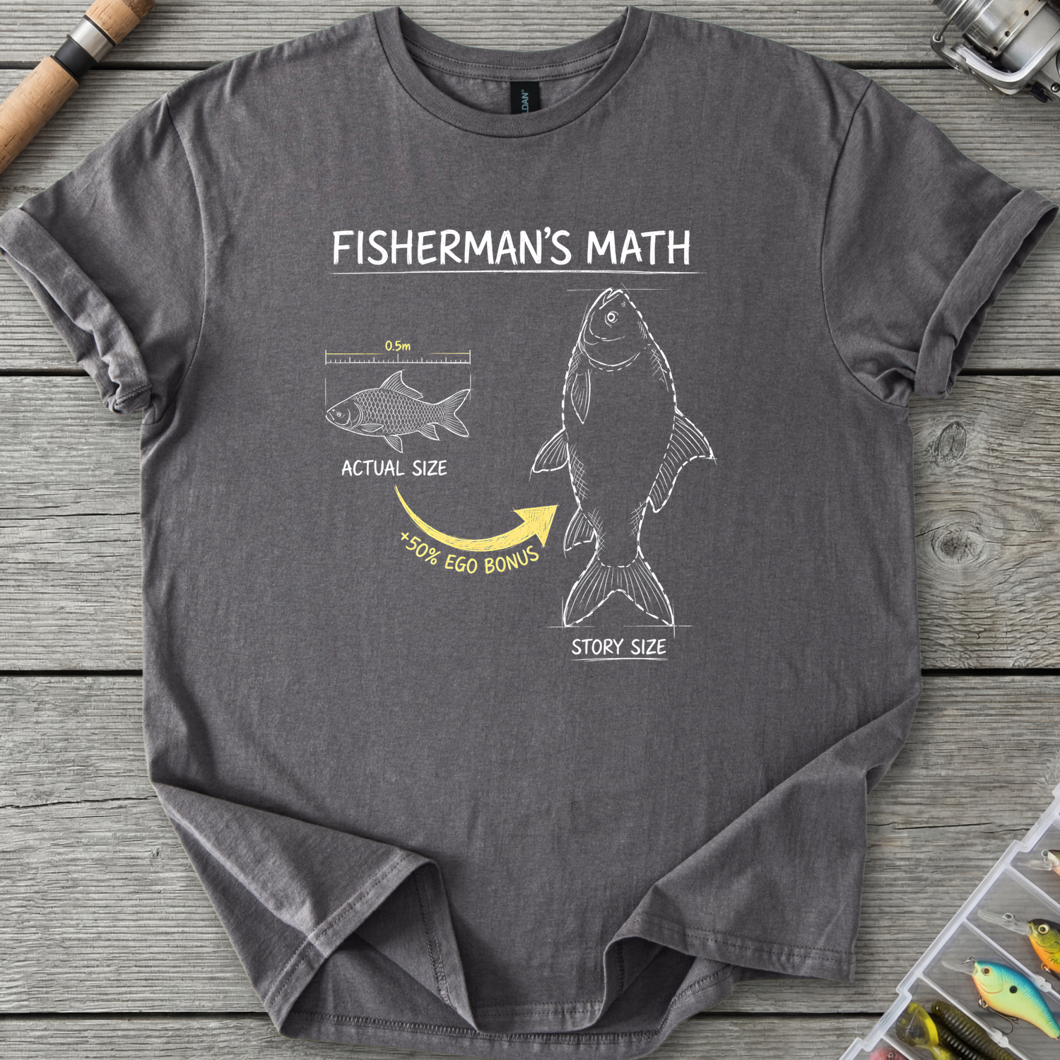 Fisherman’s Math T-Shirt — Charcoal | River Giants Club