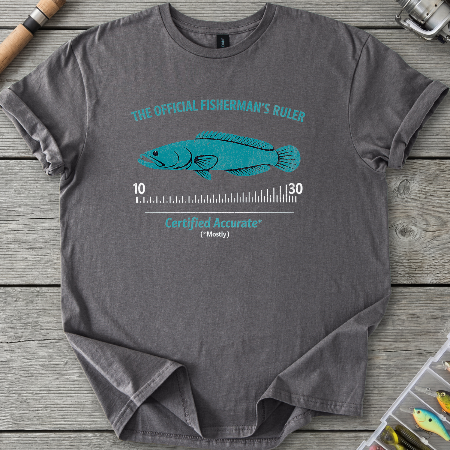 Fishermans's Ruler T-Shirt — Charcoal | River Giants Club