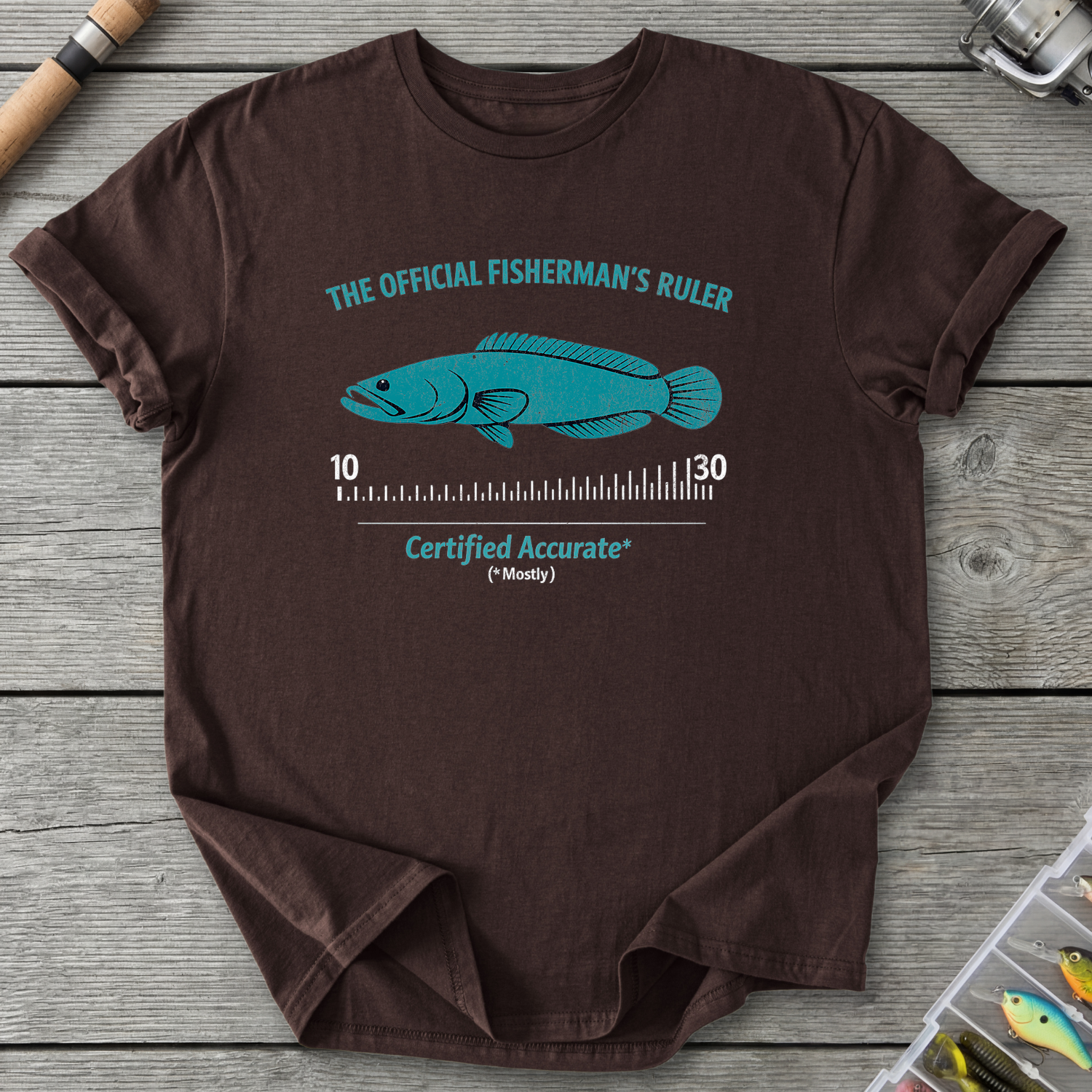 Fishermans's Ruler T-Shirt — Dark Chocolate | River Giants Club
