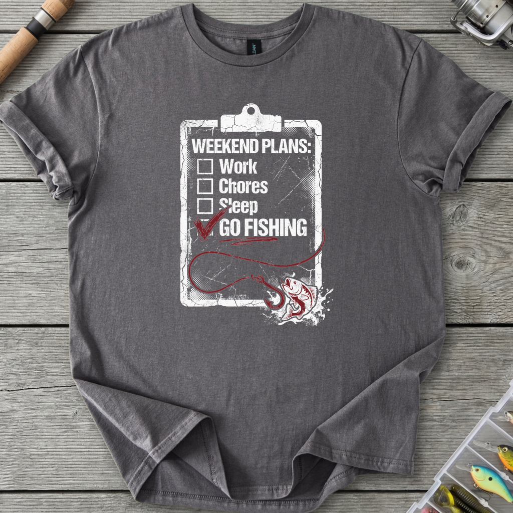 Fishing Checklist T-Shirt — Charcoal | River Giants Club