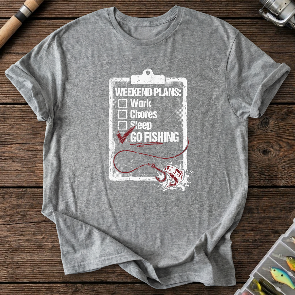 Fishing Checklist T-Shirt — Graphite Heather | River Giants Club