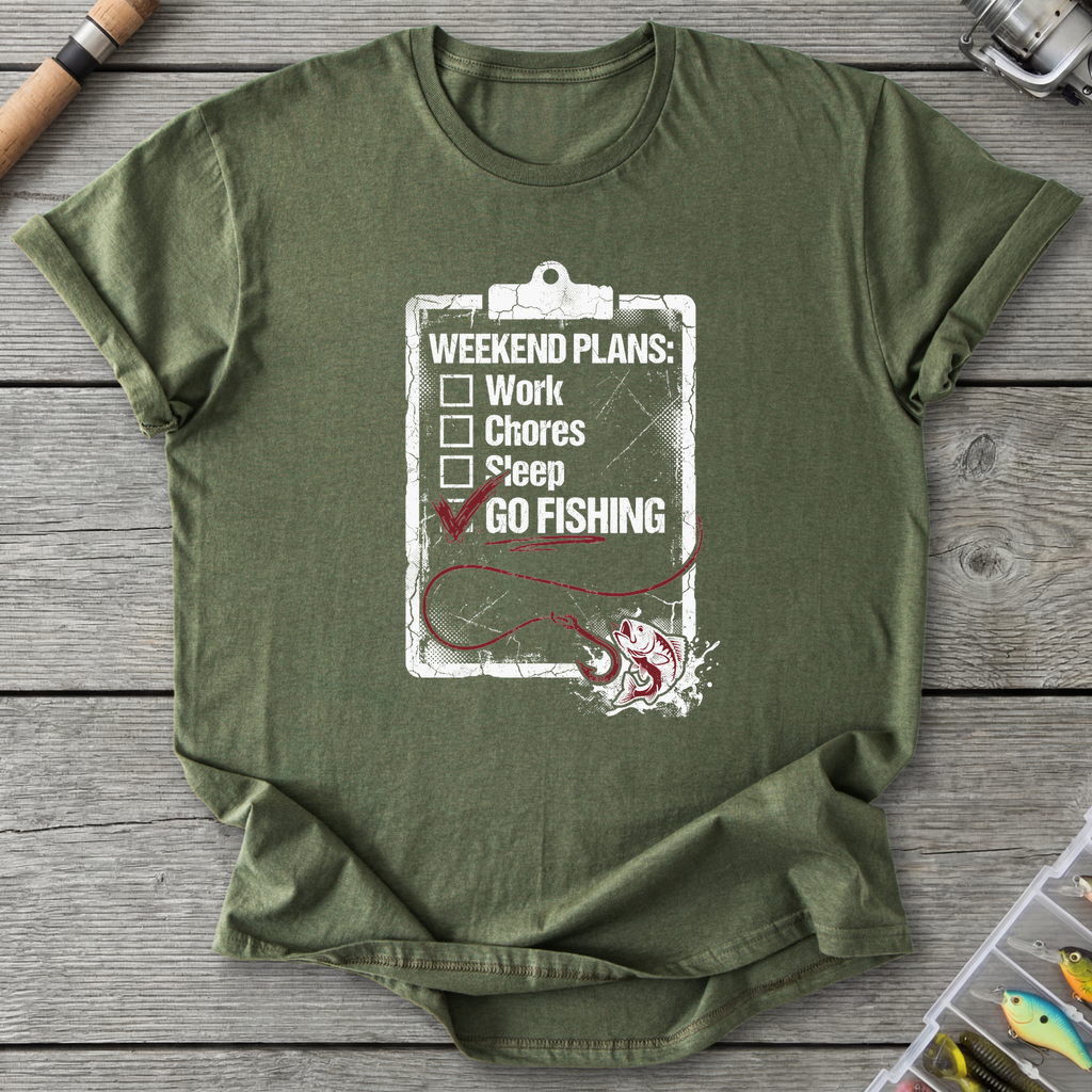 Fishing Checklist T-Shirt — Military Green | River Giants Club