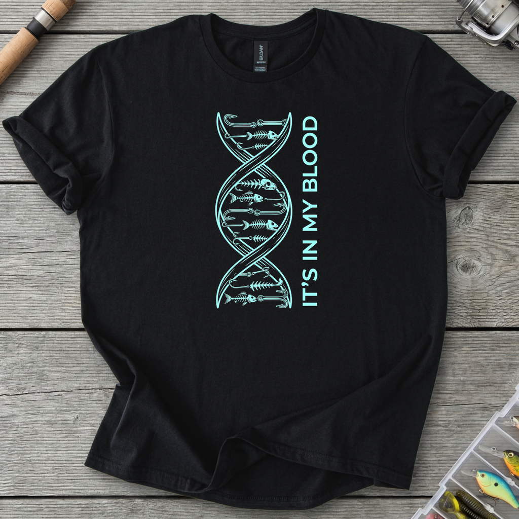 Fishing DNA T-Shirt — Black | River Giants Club