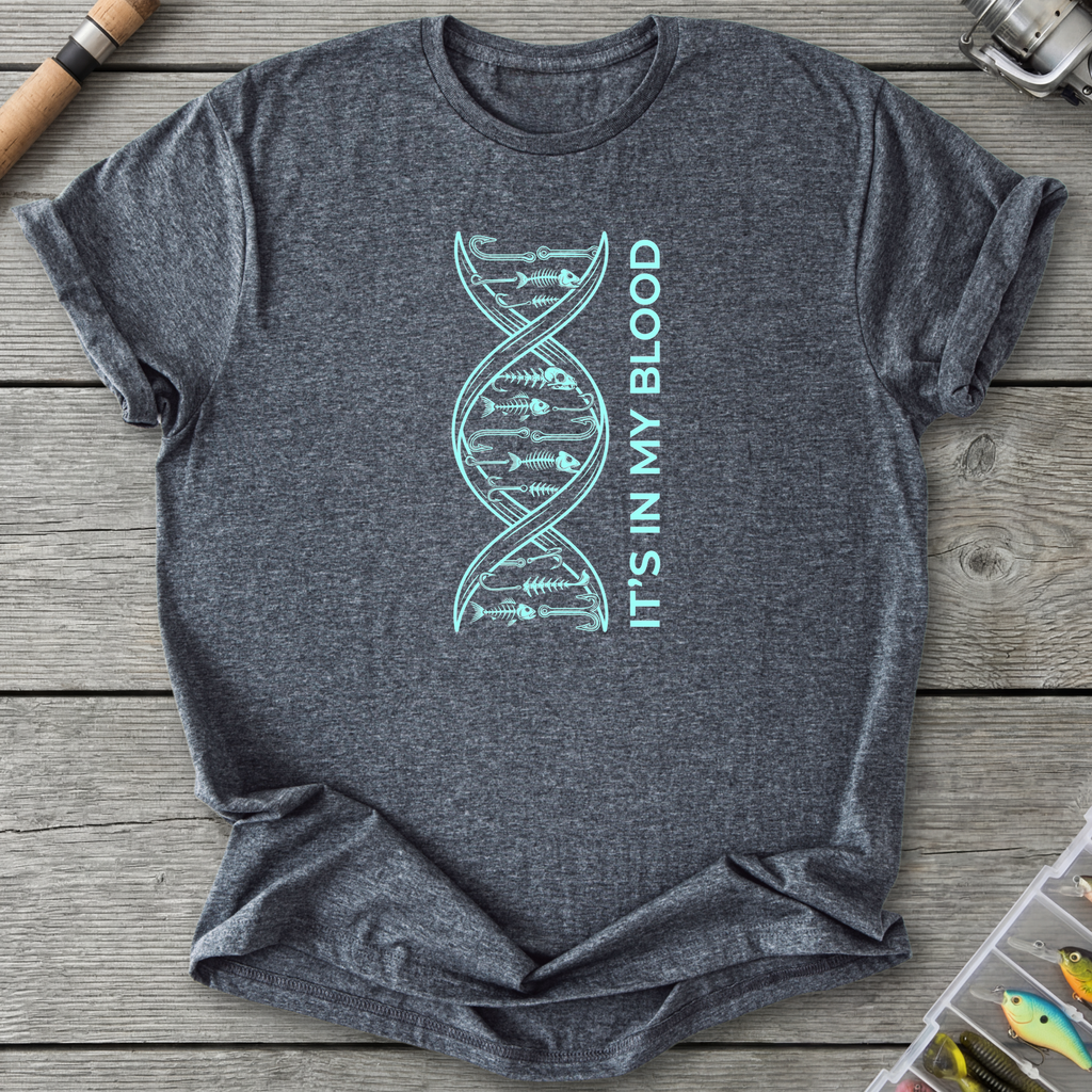 Fishing DNA T-Shirt — Dark Heather | River Giants Club