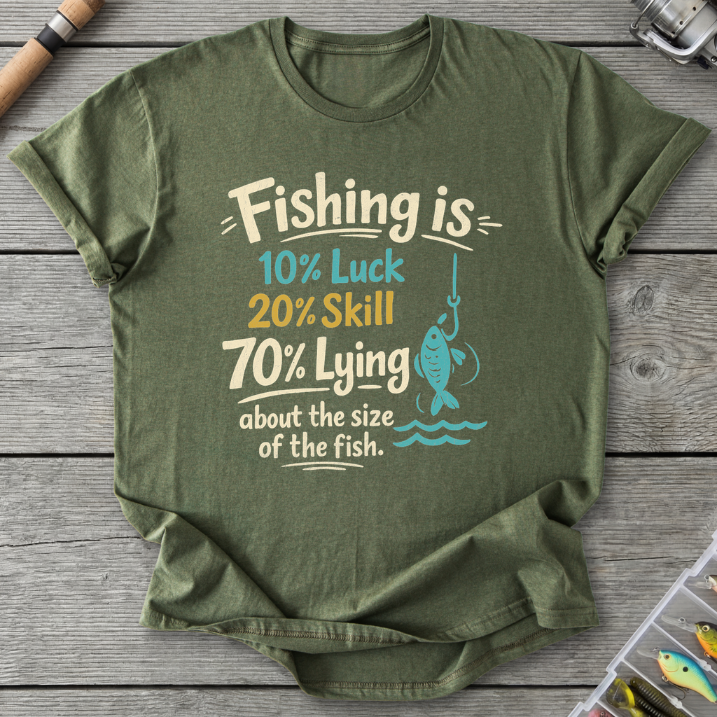Fishing Is 10% Luck T-Shirt — Military Green | River Giants Club