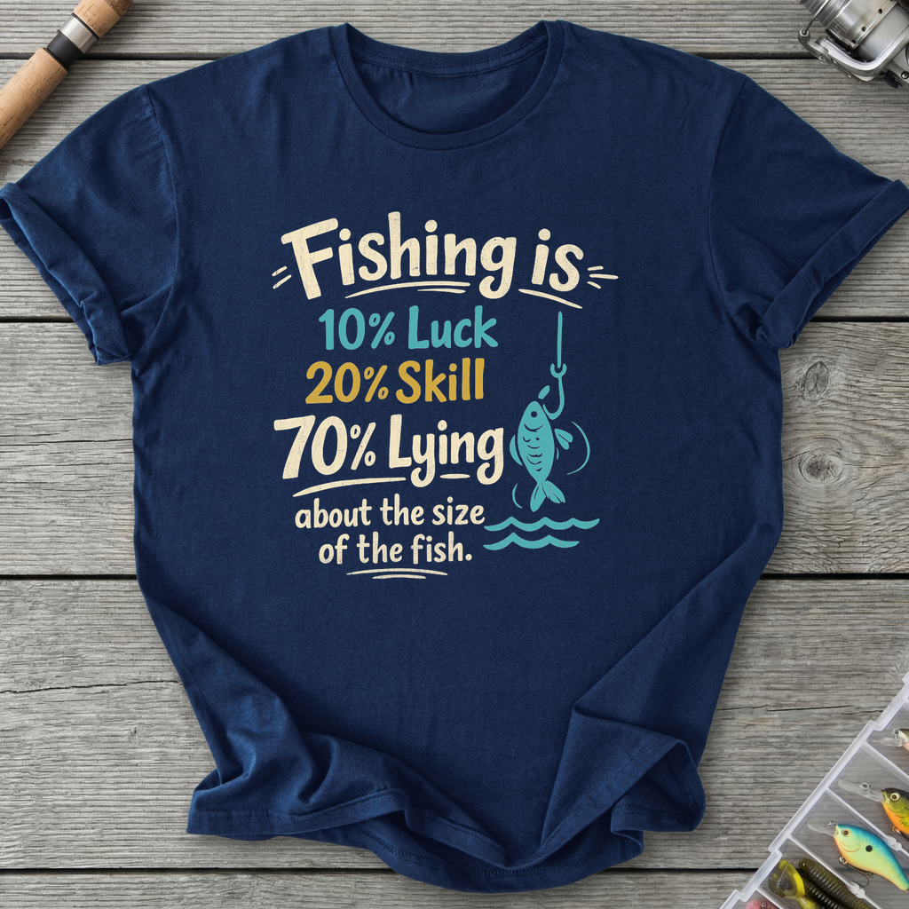 Fishing Is 10% Luck T-Shirt — Navy | River Giants Club