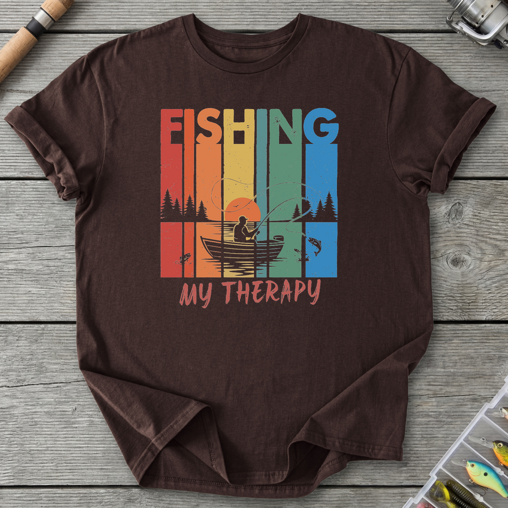 Fishing Is My Therapy T-Shirt — Dark Chocolate | River Giants Club
