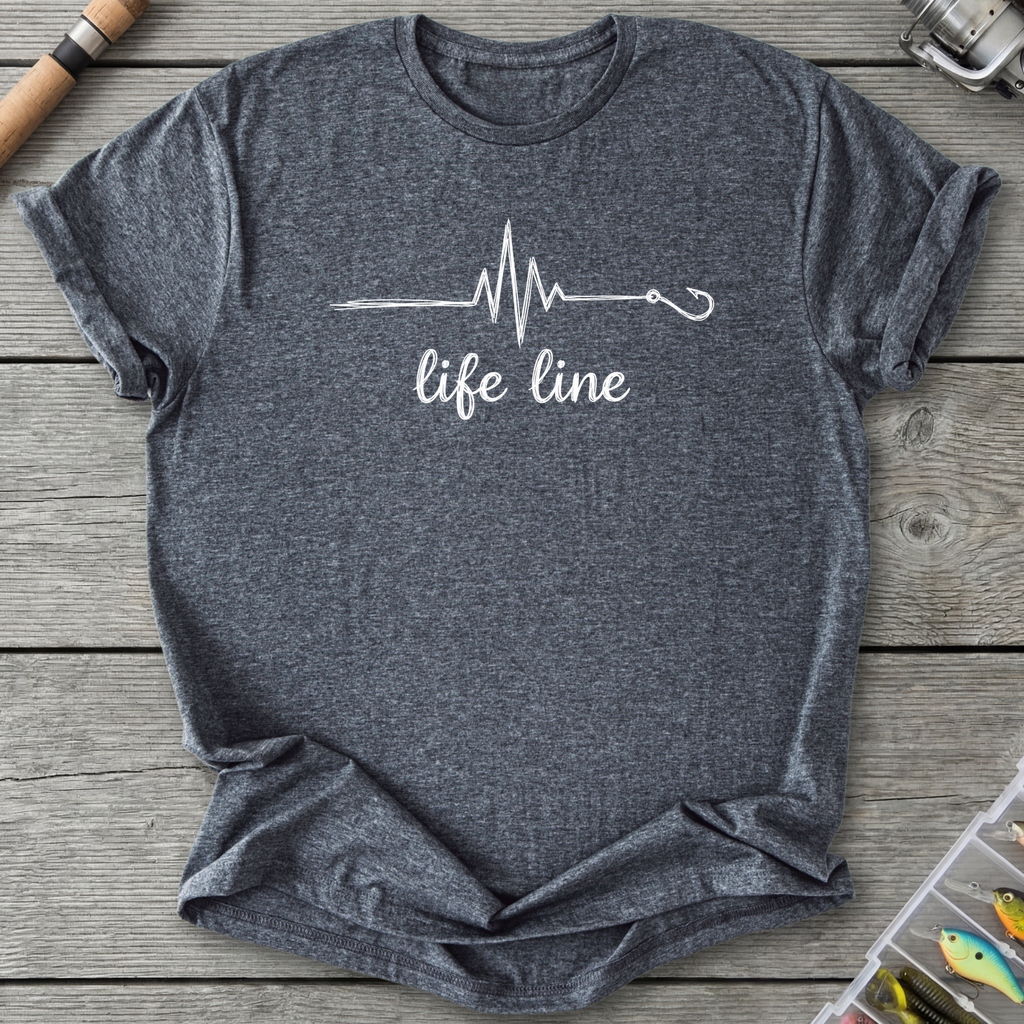 Fishing Life Line T-Shirt — Dark Heather | River Giants Club