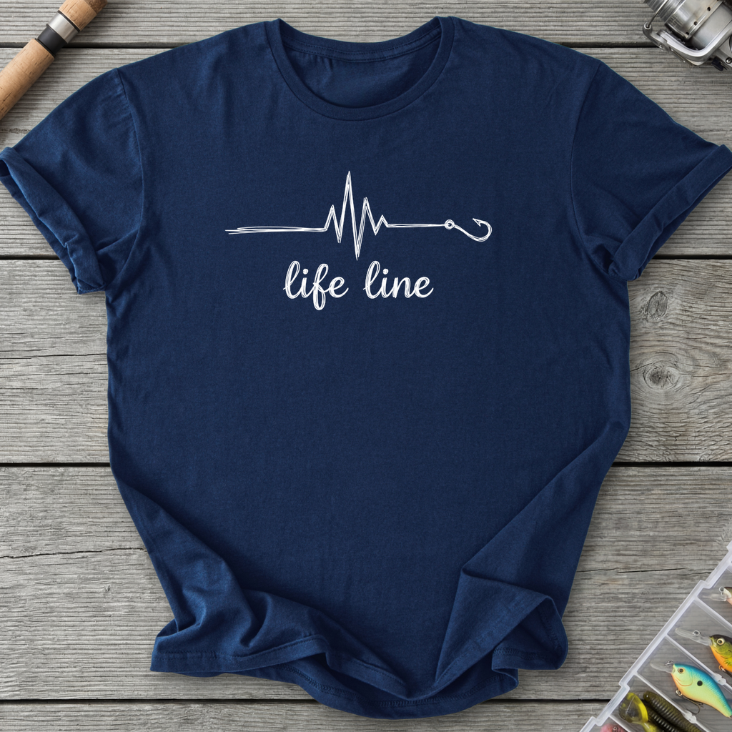 Fishing Life Line T-Shirt — Navy | River Giants Club