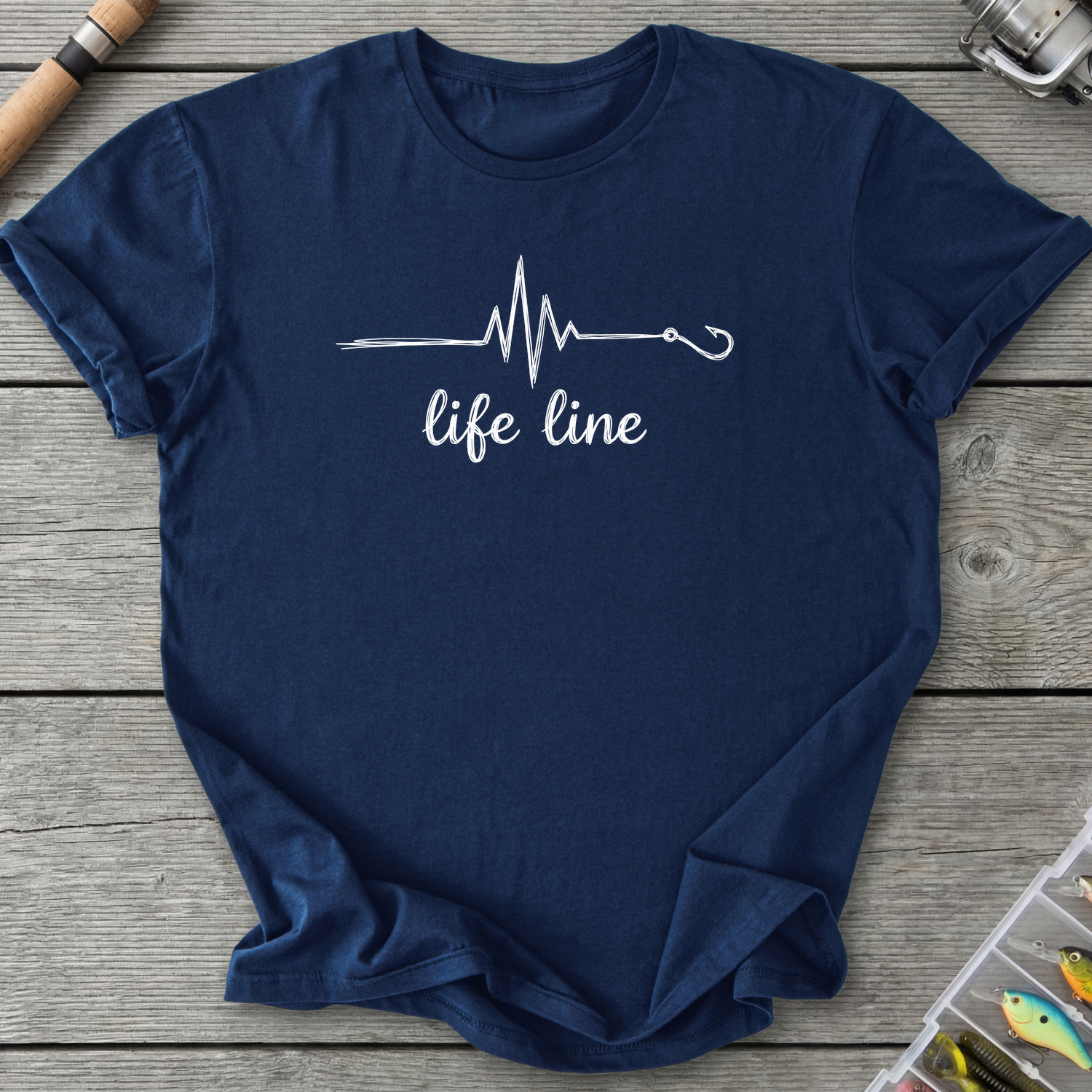 Fishing Life Line T-Shirt — Navy | River Giants Club
