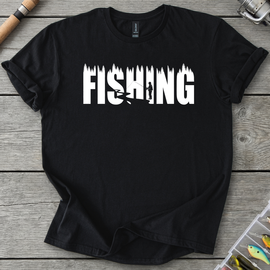 FISHING Silhouette T-Shirt — Black | River Giants Club