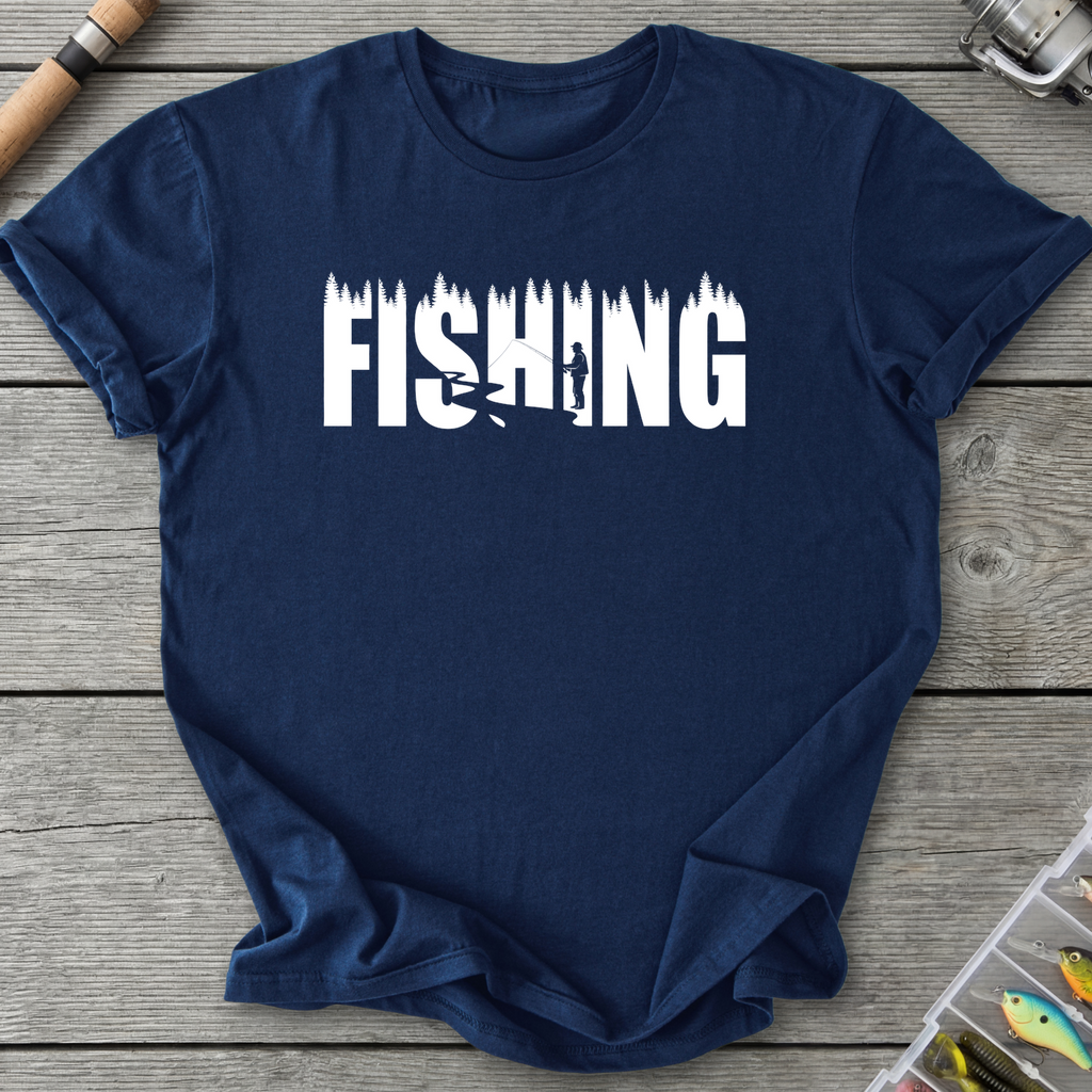 FISHING Silhouette T-Shirt — Navy | River Giants Club