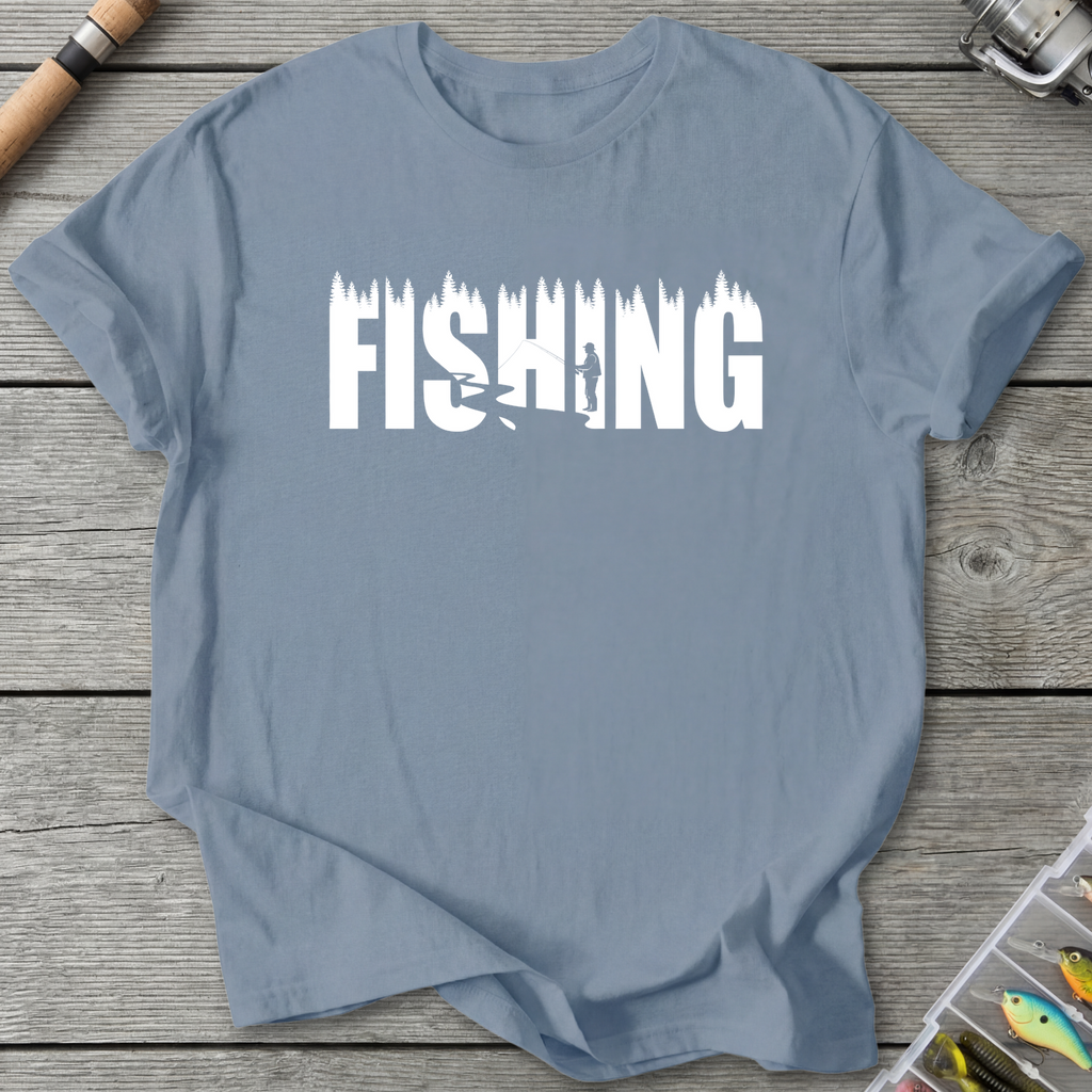 FISHING Silhouette T-Shirt — Stone Blue | River Giants Club