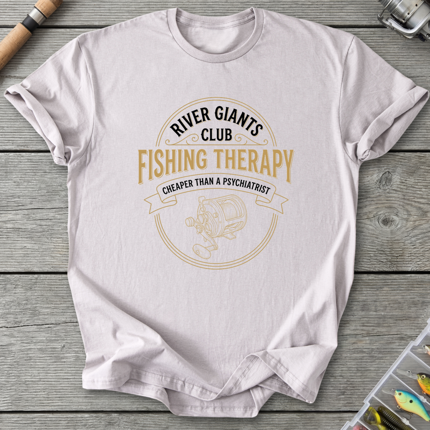 Fishing Therapy T-Shirt — Ice Grey | River Giants Club