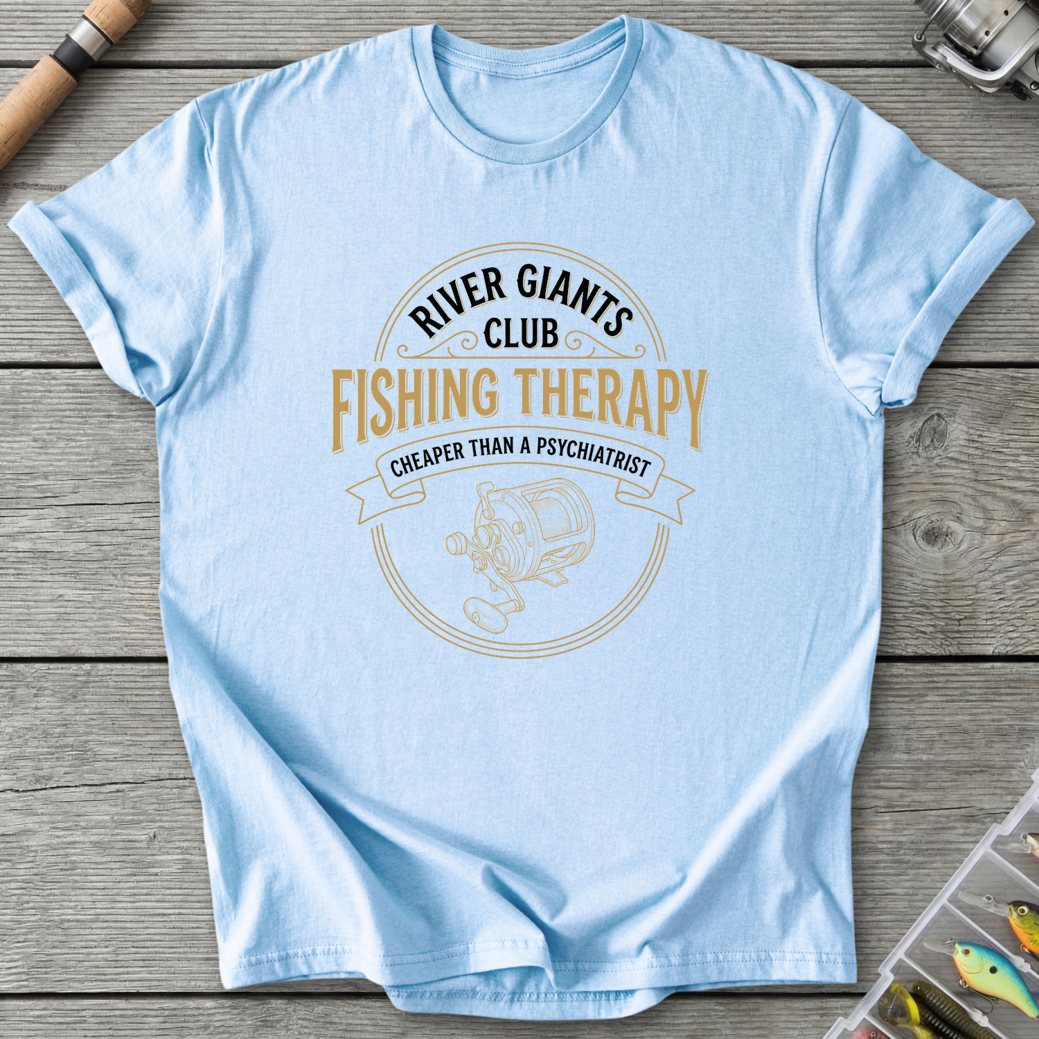 Fishing Therapy T-Shirt — Light Blue | River Giants Club