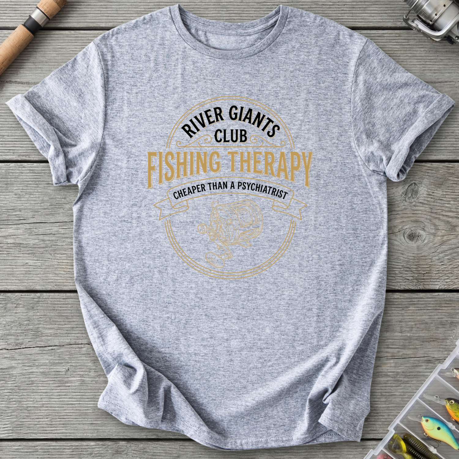 Fishing Therapy T-Shirt — Sport Grey | River Giants Club