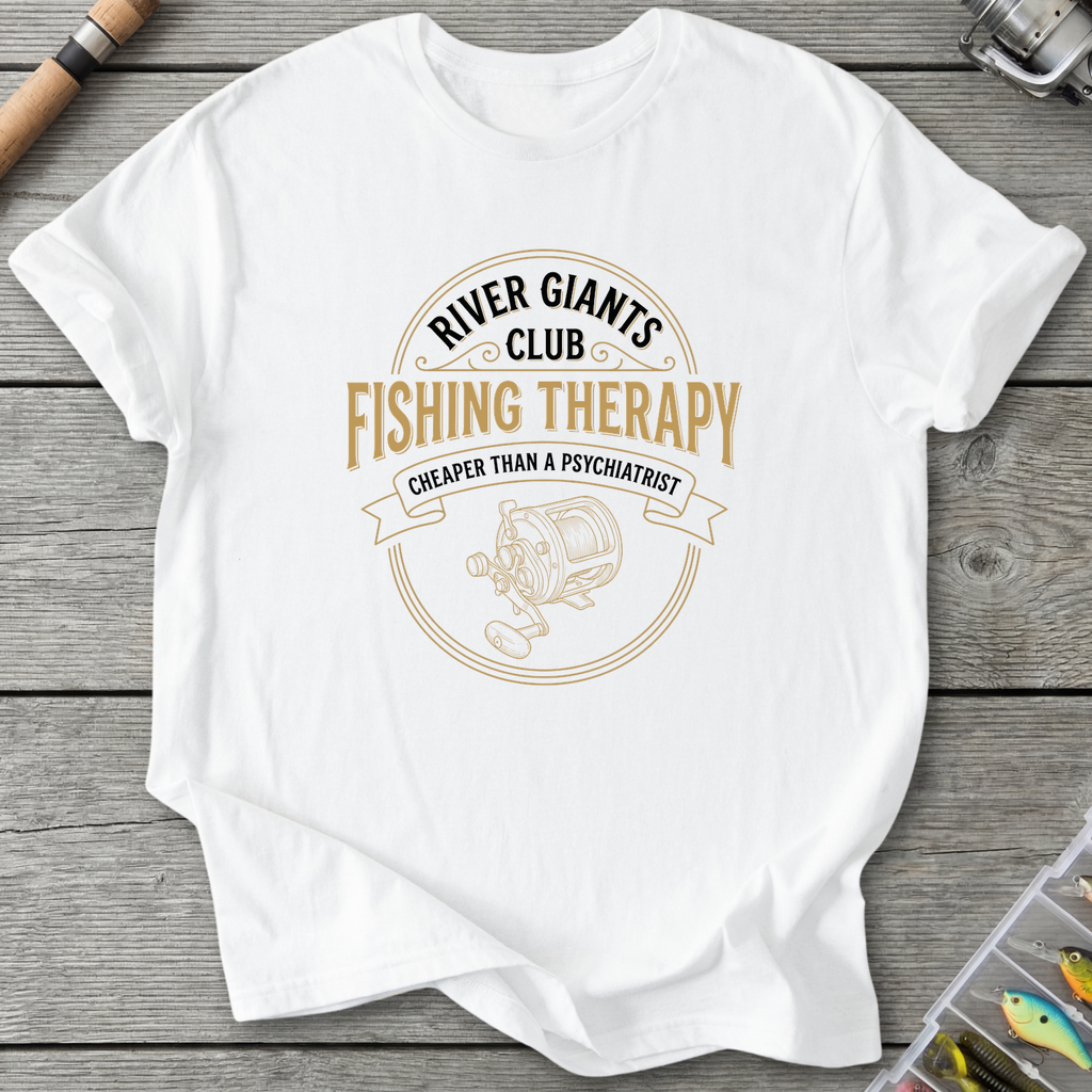 Fishing Therapy T-Shirt — White | River Giants Club
