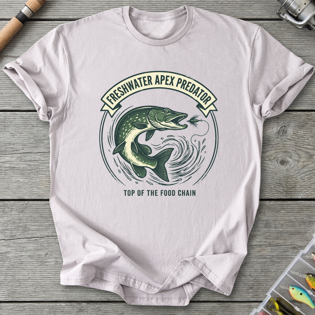 Freshwater Apex Predator Pike T-Shirt — Ice Grey | River Giants Club